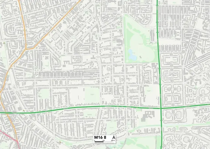 Framed Print : Trafford M16 8 Print Map Sector Framed Print : Trafford M16 8 Print Map Sector
