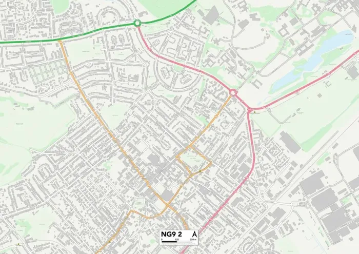 Framed Print : Broxtowe NG9 2 Print Map Sector Framed Print : Broxtowe NG9 2 Print Map Sector