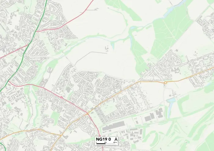 Framed Print : Mansfield NG19 0 Print Map Sector Framed Print : Mansfield NG19 0 Print Map Sector