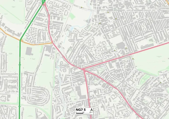 Framed Print : Nottingham NG7 5 Print Map Sector Map Framed Print : Nottingham NG7 5 Print Map Sector Map