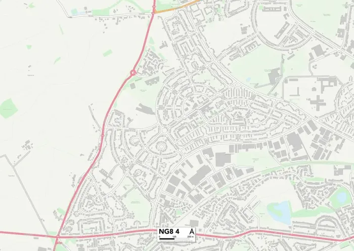 Framed Print : Nottingham NG8 4 Print Map Sector Framed Print : Nottingham NG8 4 Print Map Sector