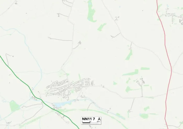 Framed Print : Daventry NN11 7 Print Map Sector Framed Print : Daventry NN11 7 Print Map Sector