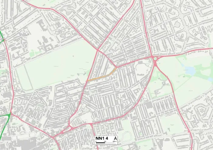 Framed Print : Northampton NN1 4 Print Map Sector Framed Print : Northampton NN1 4 Print Map Sector