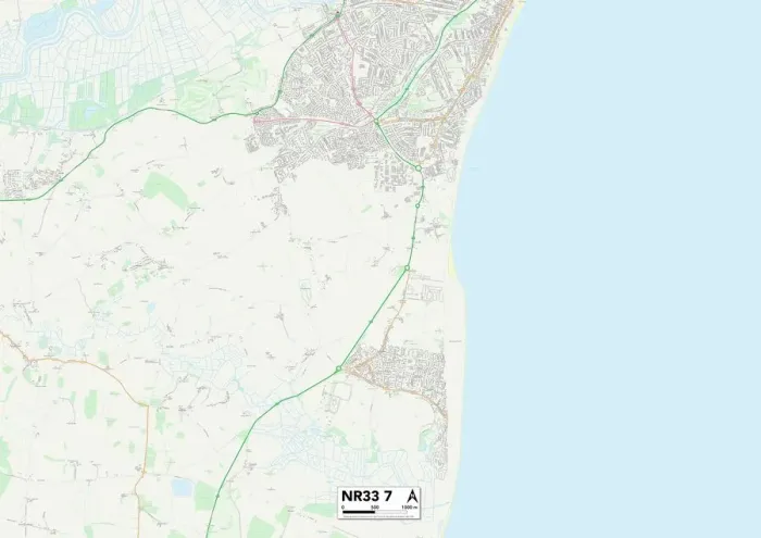 Framed Print : Suffolk NR33 7 Print Map Sector Guide Framed Print : Suffolk NR33 7 Print Map Sector Guide