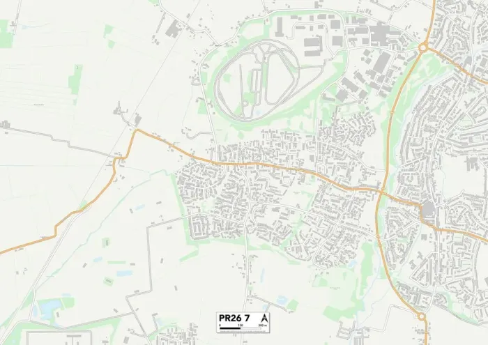 Framed Print : South Ribble PR26 7 Print Map Sector