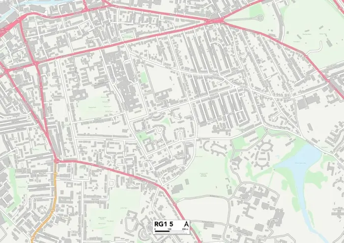 Framed Print : Berkshire RG1 5 Print Map Sector