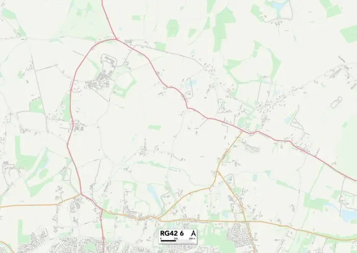 Framed Print : Bracknell Forest RG42 6 Print Map Framed Print : Bracknell Forest RG42 6 Print Map