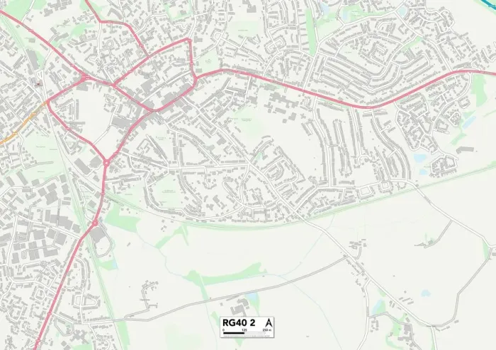 Framed Print : Wokingham RG40 2 Print Map Sector Framed Print : Wokingham RG40 2 Print Map Sector