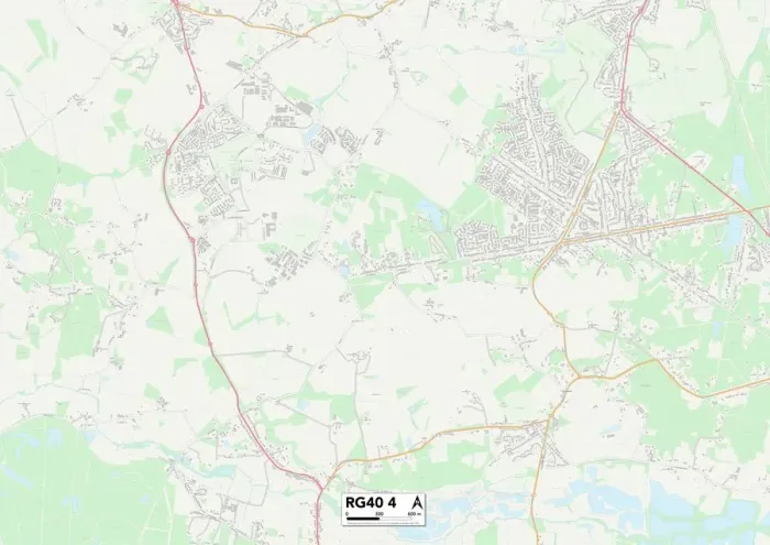Framed Print : Wokingham RG40 4 Print Map Sector Framed Print : Wokingham RG40 4 Print Map Sector