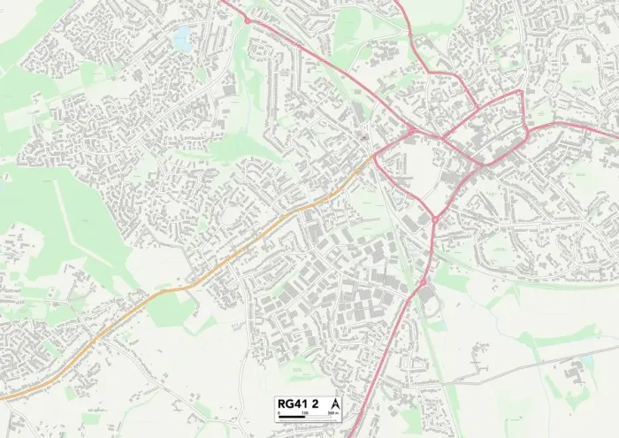 Framed Print : Wokingham RG41 2 Print Map Sector Framed Print : Wokingham RG41 2 Print Map Sector