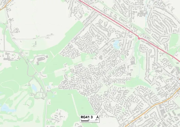 Framed Print : Wokingham RG41 3 Print Map Sector Framed Print : Wokingham RG41 3 Print Map Sector