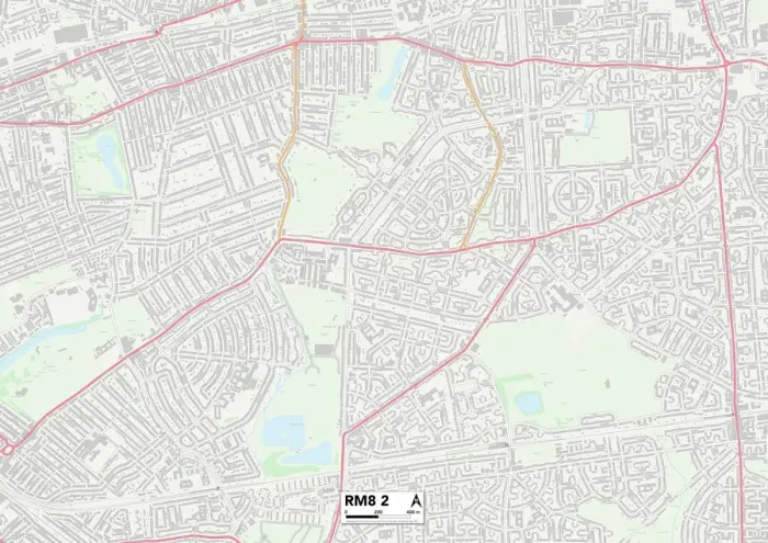 Framed Print : RM8 2 Postcode Sector Print Map of Barking and Dagenham Framed Print : RM8 2 Postcode Sector Print Map of Barking and Dagenham