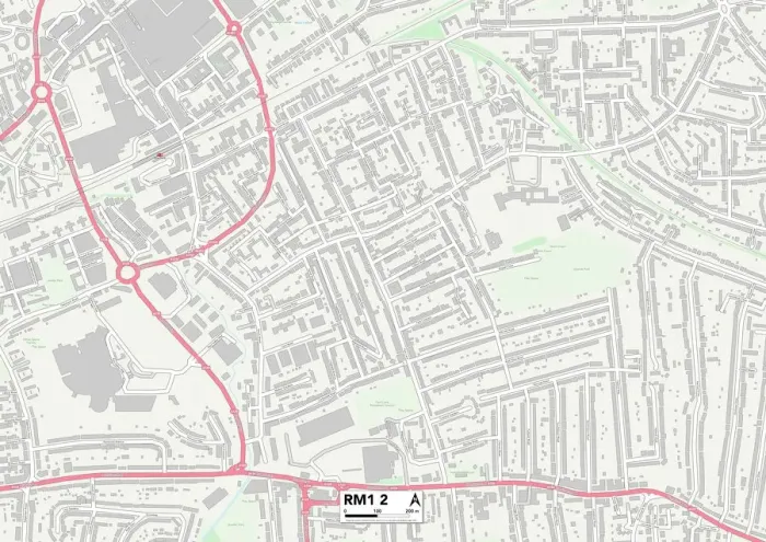 Framed Print : RM1 2 Print Map of Havering RM1 2 Area Framed Print : RM1 2 Print Map of Havering RM1 2 Area