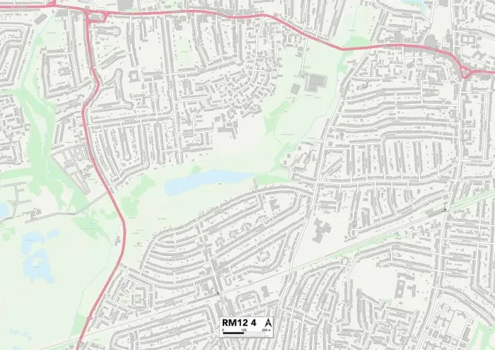 Framed Print : RM12 4 Print Map of Havering RM12 Area Framed Print : RM12 4 Print Map of Havering RM12 Area