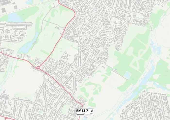 Framed Print : RM13 7 Print Map of Havering RM13 Area Framed Print : RM13 7 Print Map of Havering RM13 Area