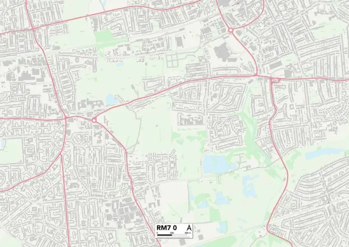 Framed Print : RM7 0 Print Map of Romford Area Framed Print : RM7 0 Print Map of Romford Area