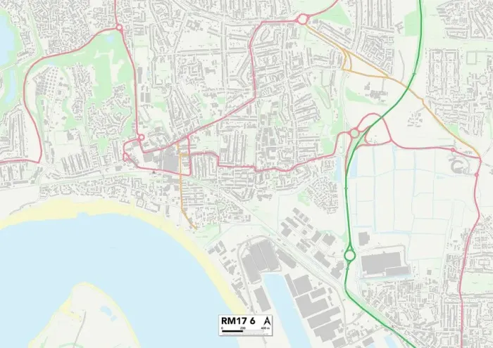 Framed Print : Thurrock RM17 6 Print Map Sector Framed Print : Thurrock RM17 6 Print Map Sector