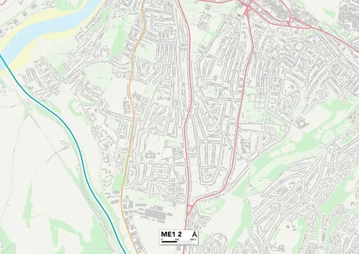 Framed Print : Medway ME1 2 Print Map Framed Print : Medway ME1 2 Print Map