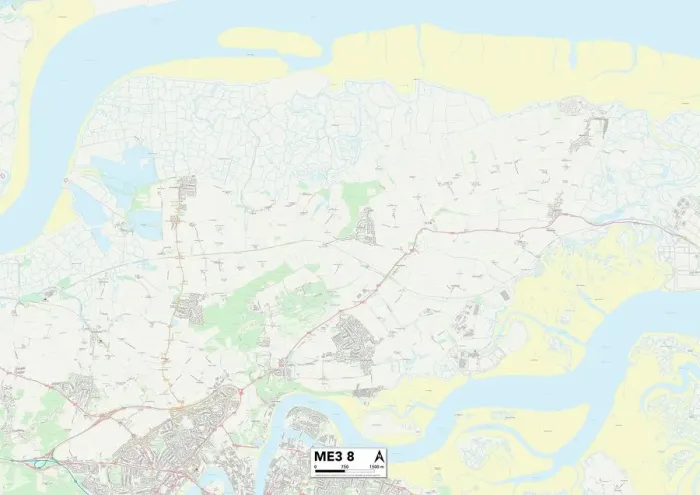 Framed Print : Medway ME3 8 Print Sector Map Framed Print : Medway ME3 8 Print Sector Map