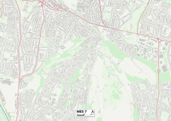 Framed Print : Medway ME5 7 Print Postcode Sector Map Framed Print : Medway ME5 7 Print Postcode Sector Map