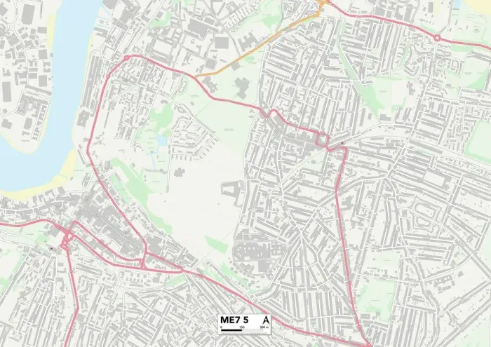 Framed Print : Medway ME7 5 Print Sector Map Framed Print : Medway ME7 5 Print Sector Map
