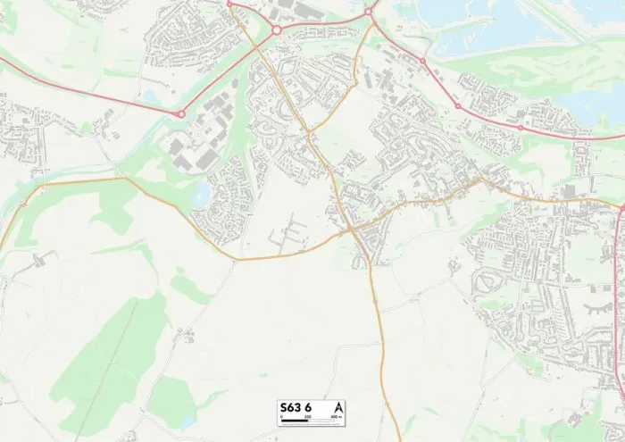 Framed Print : Barnsley S63 6 Print Map Postcode Sector Framed Print : Barnsley S63 6 Print Map Postcode Sector