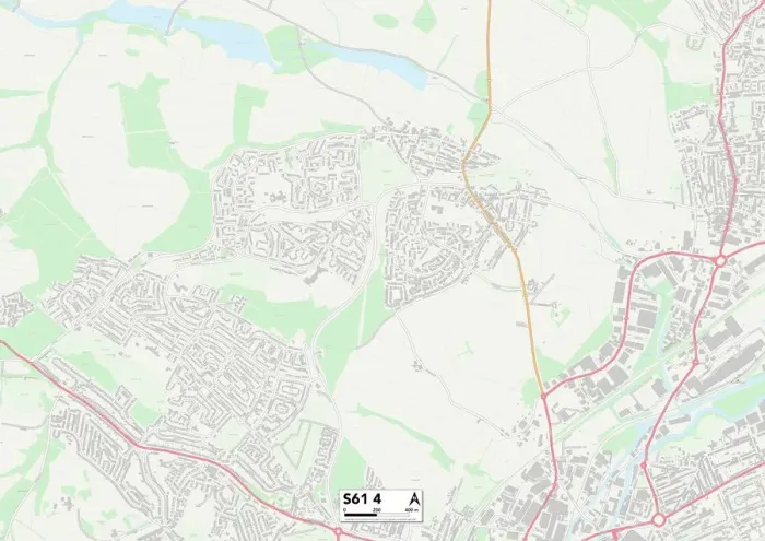 Framed Print : Rotherham S61 4 Print Map Postcode Sector Framed Print : Rotherham S61 4 Print Map Postcode Sector