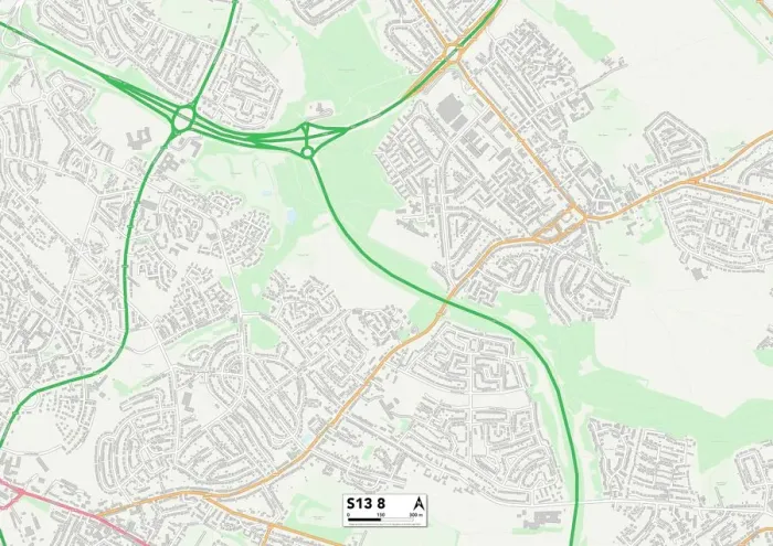 Framed Print : Sheffield S13 8 Print Map Framed Print : Sheffield S13 8 Print Map