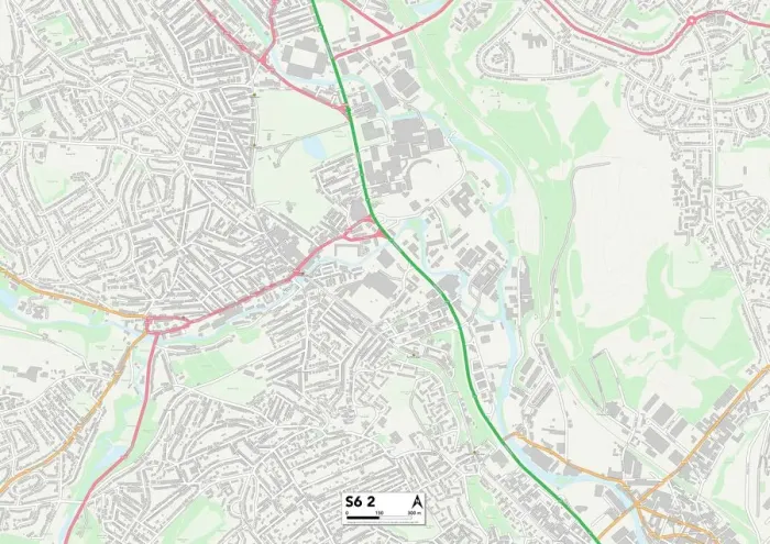 Framed Print : Sheffield S6 2 Print Map Sector Framed Print : Sheffield S6 2 Print Map Sector