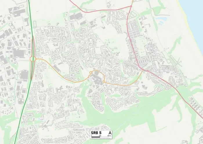 Framed Print : County Durham SR8 5 Print Map Sector Framed Print : County Durham SR8 5 Print Map Sector