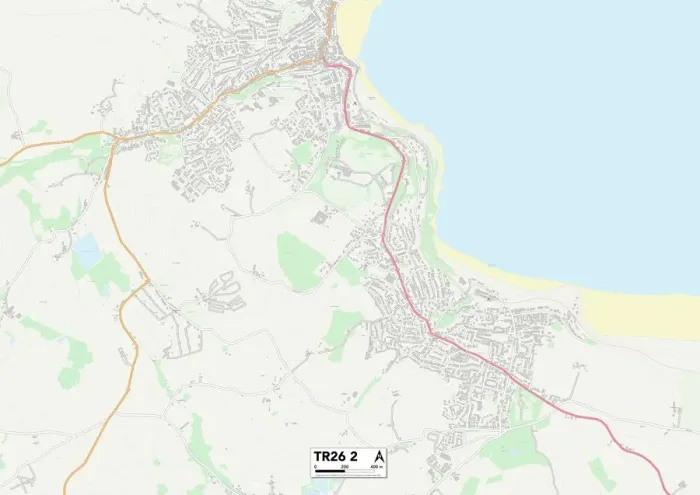 Framed Print : Cornwall TR26 2 Print Map Sector Framed Print : Cornwall TR26 2 Print Map Sector