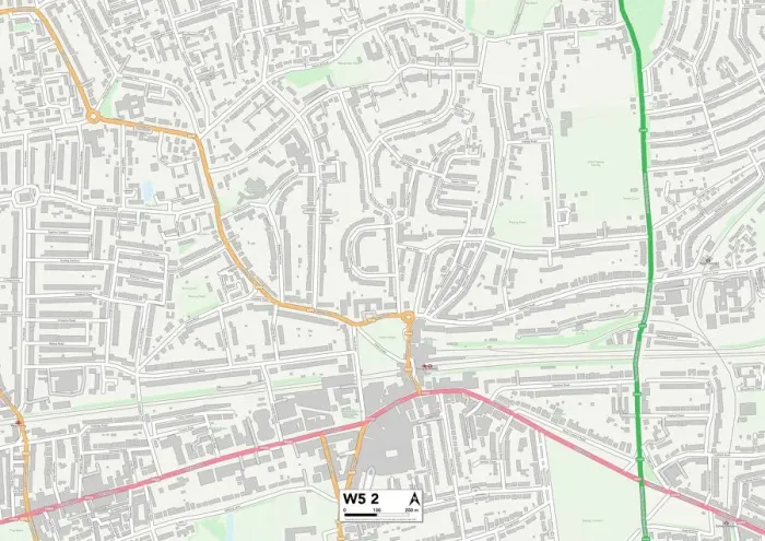Framed Print : Ealing W5 2 Print Map Postcode Sector Framed Print : Ealing W5 2 Print Map Postcode Sector