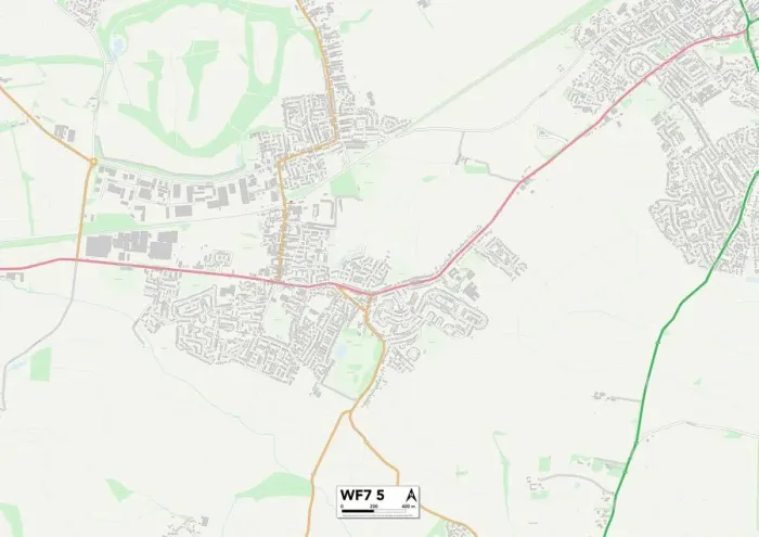 Framed Print : Wakefield WF7 5 Print Map Sector