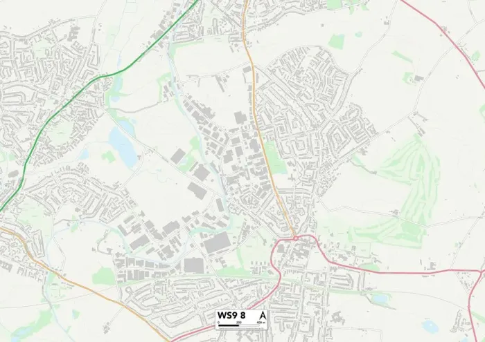 Framed Print : Walsall WS9 8 Postcode Sector Print Map Framed Print : Walsall WS9 8 Postcode Sector Print Map