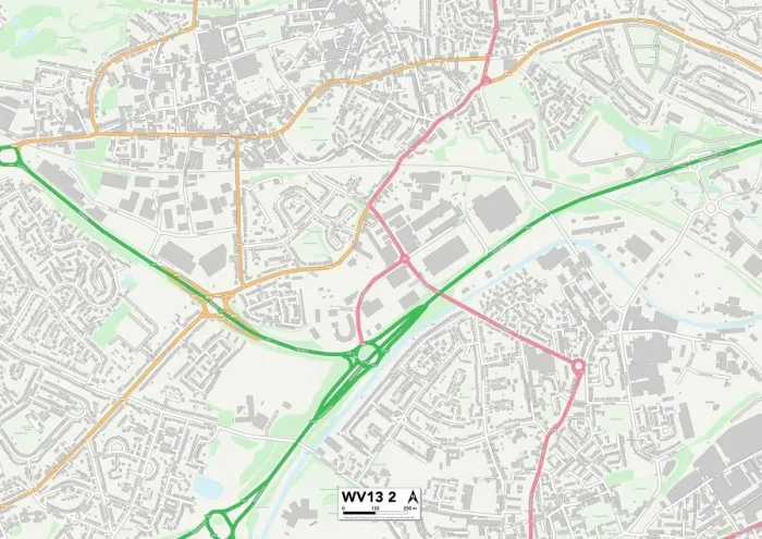 Framed Print : Wolverhampton WV13 2 Print Map Sector Framed Print : Wolverhampton WV13 2 Print Map Sector