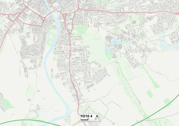 Framed Print : York YO10 4 Print Map Sector Framed Print : York YO10 4 Print Map Sector