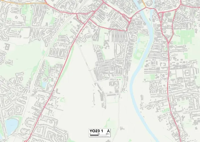 Framed Print : York YO23 1 Postcode Sector Print Map Framed Print : York YO23 1 Postcode Sector Print Map