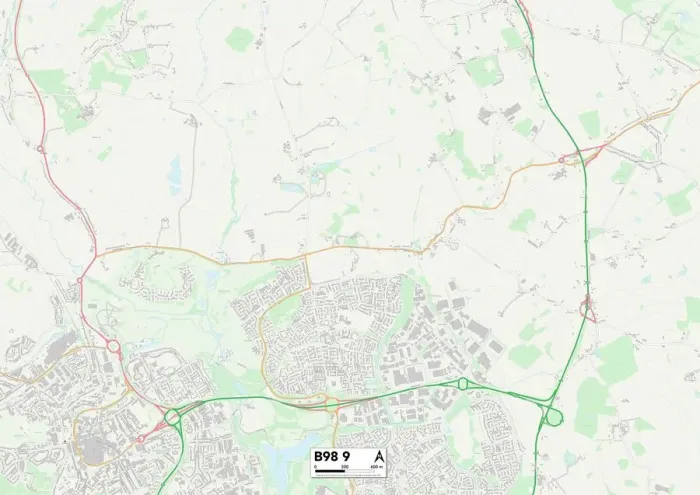 Framed Print : Redditch B98 9 Print Map Postcode Sector Framed Print : Redditch B98 9 Print Map Postcode Sector