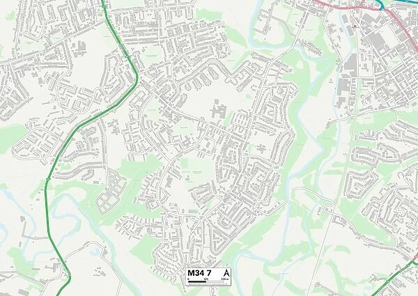 Tameside M34 7 Map. Postcode Sector Map of Tameside M34 7