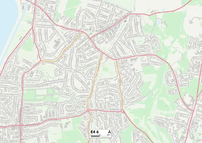 Framed Print : Waltham Forest E4 6 Print Map Framed Print : Waltham Forest E4 6 Print Map
