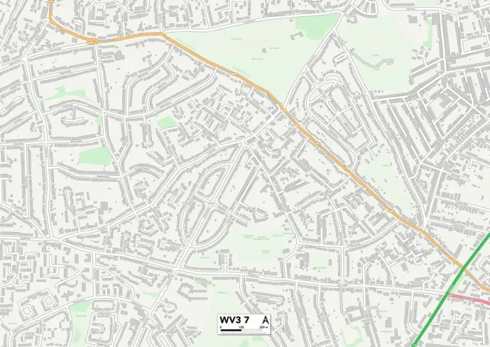 Framed Print : Wolverhampton WV3 7 Print Map Sector Framed Print : Wolverhampton WV3 7 Print Map Sector