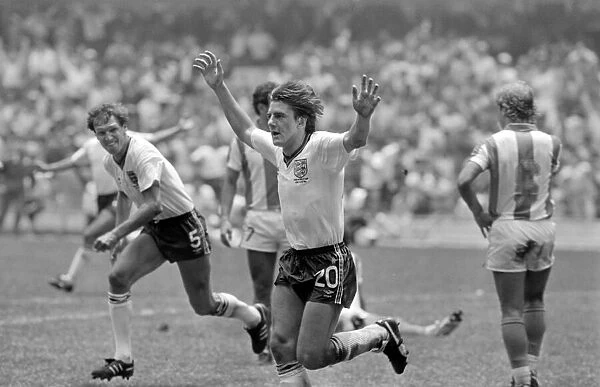 1986 World Cup Second Round match in Mexico City. England 3 v Paraguay 0