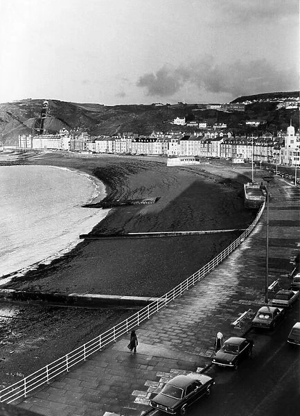 Aberystwyth Beach and Promenade, Ceredigion, West Wales, 1976