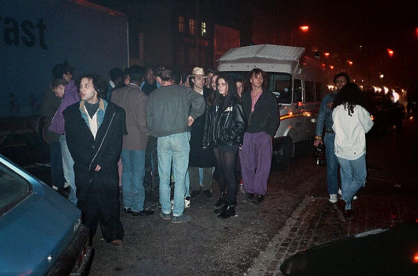 Acid House music fans gather for a party. 10th November 1988