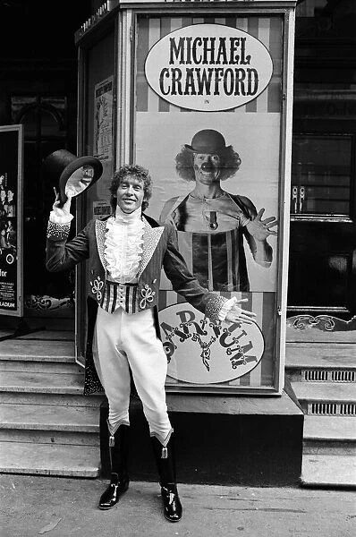 Actor Michael Crawford in character for the musical hit Barnum. 22nd May 1981
