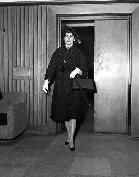 Actress Ava Gardner arrives at London Heathrow Airport, Friday November 14th 1958