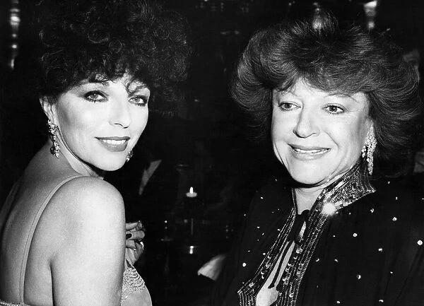 Actress Joan Collins meets Regine at the opening of the new London Club