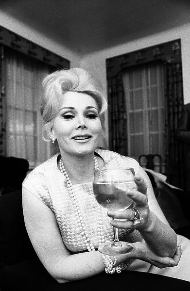 Actress Zsa Zsa Gabor pictured at a West London Hotel, Saturday 12th March 1966