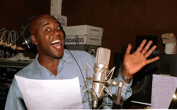 Ainsley Harriott television chef records the theme music for his new television show