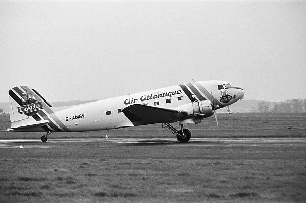 An Air Atlantique Dakota G-AMSV takes to the skies over Coventry Airport to celebrate